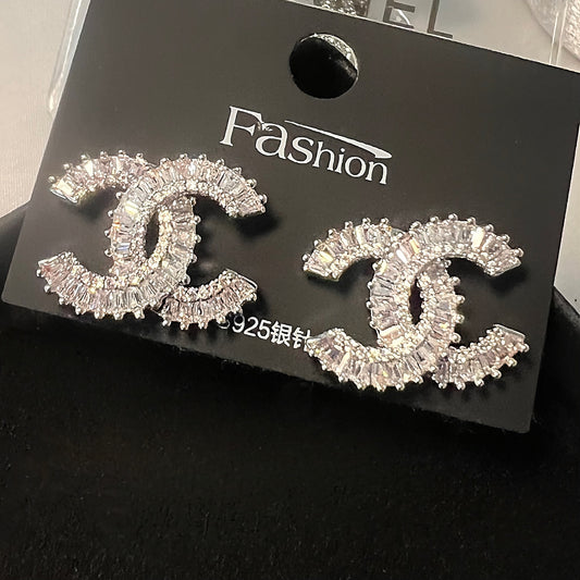 Silver Letter Earrings