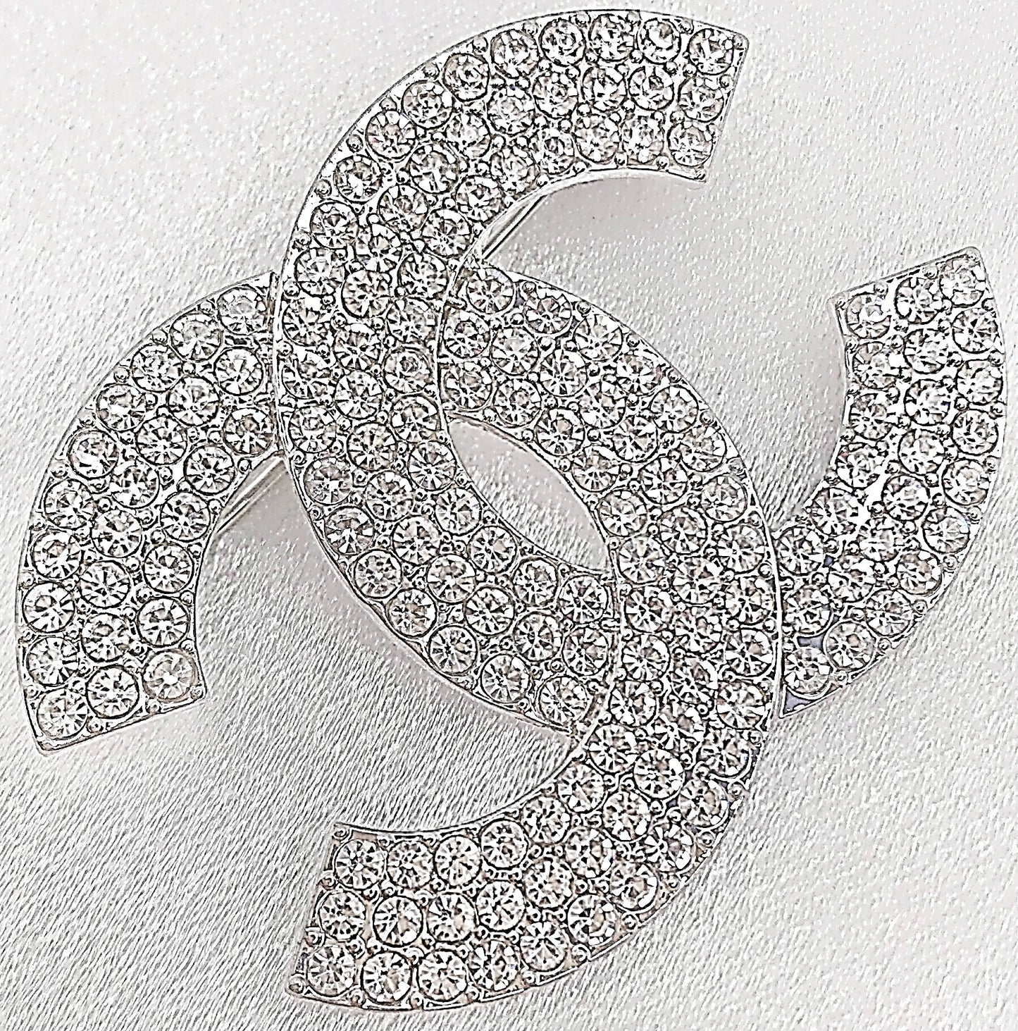 Chanel Inspired Silver Brooch