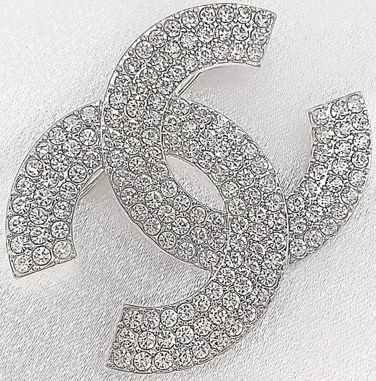 Chanel Inspired Silver Brooch