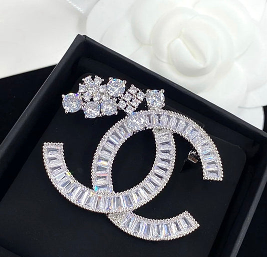 Chanel Silver Fancy Brooch
