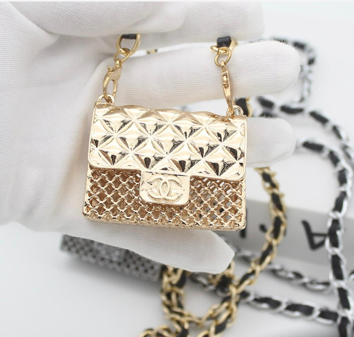 Gold Chanel Inspired purse