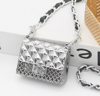 Silver Chanel Inspired mini purse