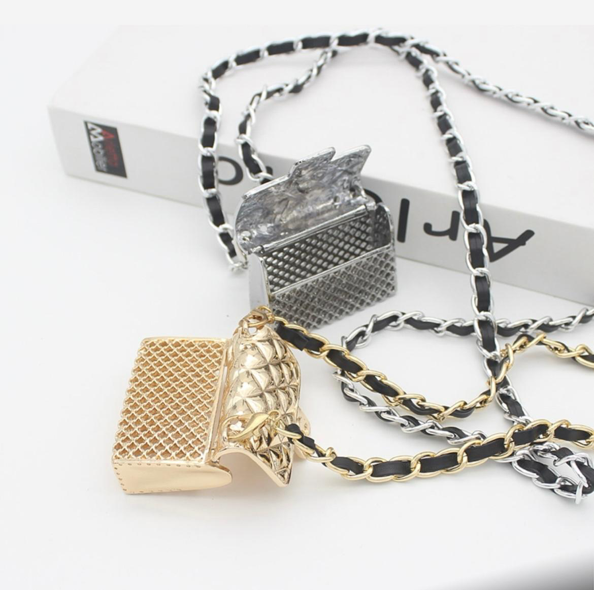 Silver Chanel Inspired mini purse